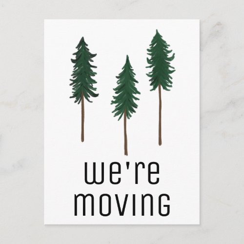 MOVING Trees Forest Minimalist CUSTOM New House Postcard