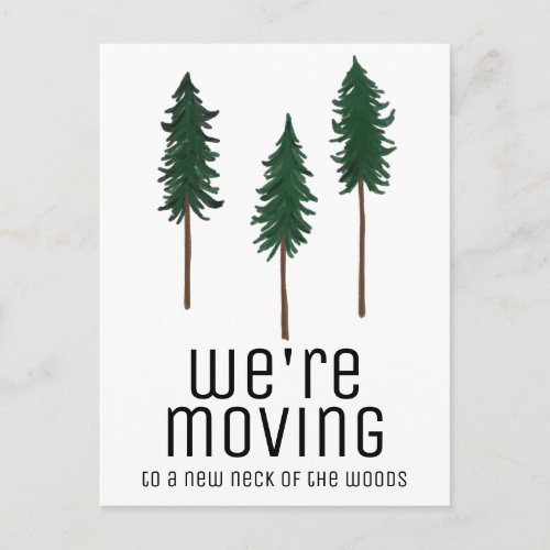 MOVING Trees Forest Minimalist CUSTOM New House Postcard