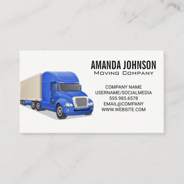 Moving Truck Business Service Business Card (Front)