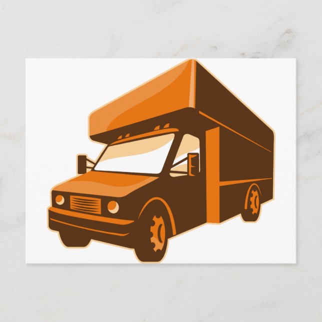 moving truck delivery van retro postcard (Front)