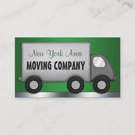 Customizable Moving Truck Green Movers Business Cards