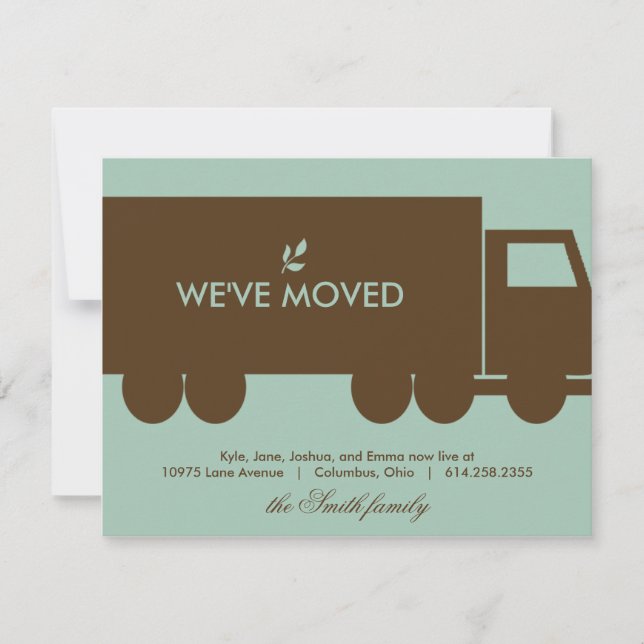 Moving Truck Moving Announcement Card (Front)