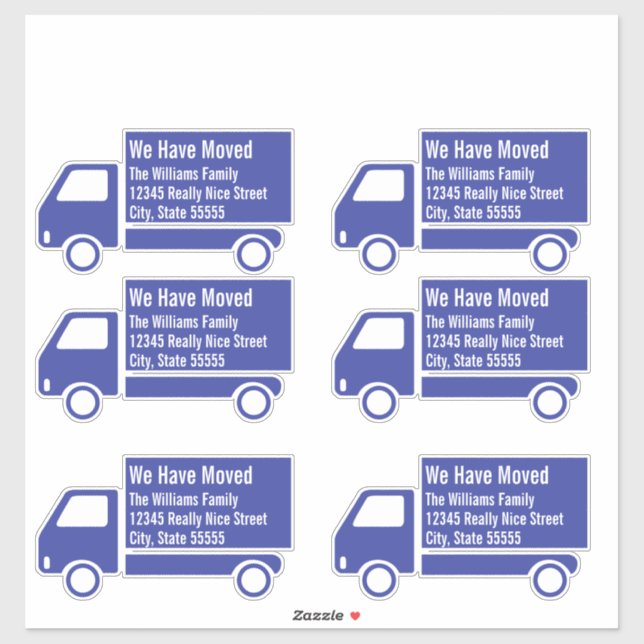Moving Truck We Have Moved Sticker (Sheet)