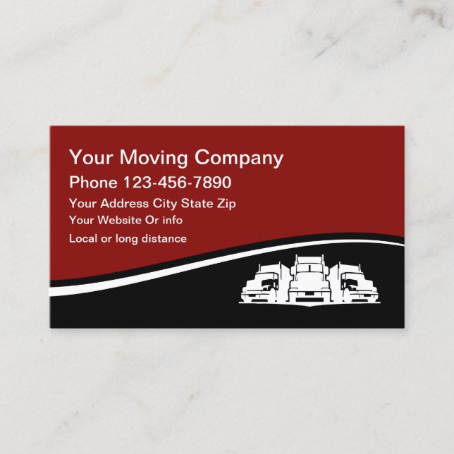 Moving Trucks Modern Design Business Card (Front)