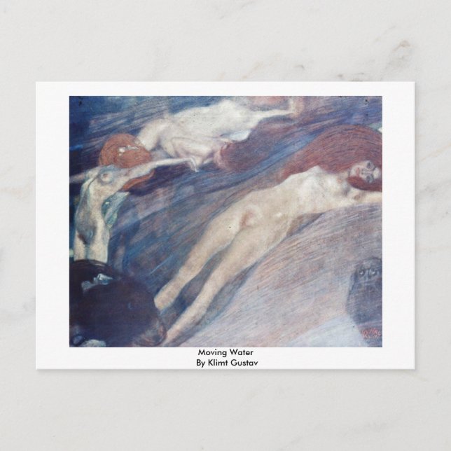 Moving Water By Klimt Gustav Announcement Postcard (Front)