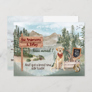 Moving Yellow Labrador Retriever New Address Pines Announcement Postcard