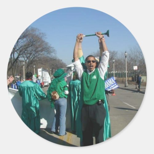 Mow_Bama Obama marches with the Lawn Rangers Classic Round Sticker