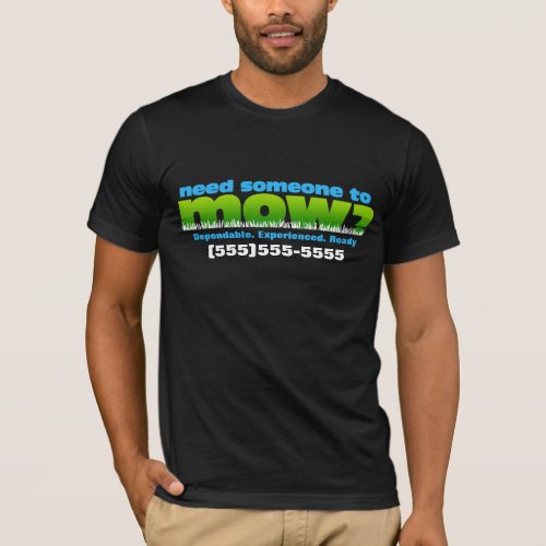 Mow Lawn Lawn Care Landscaperfront only T_Shirt