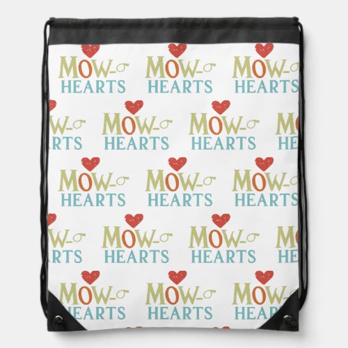 Mow vings hearts  drawstring bag