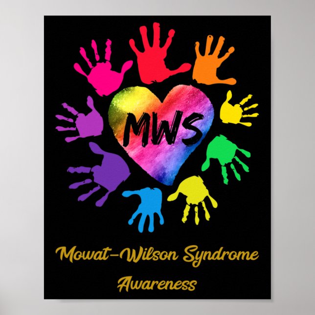 Mowat Wilson Syndrome Awareness Hands Gift  Poster (Front)