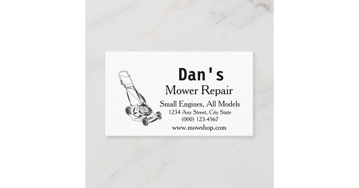 Mower and Small Engine Repair Business Card Zazzle