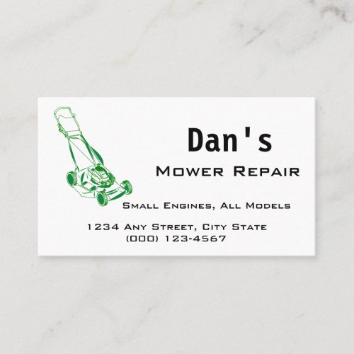 Mower and Small Engine Repair Business Card