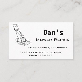 Mower And Small Engine Repair Business Card by Iggys_World at Zazzle