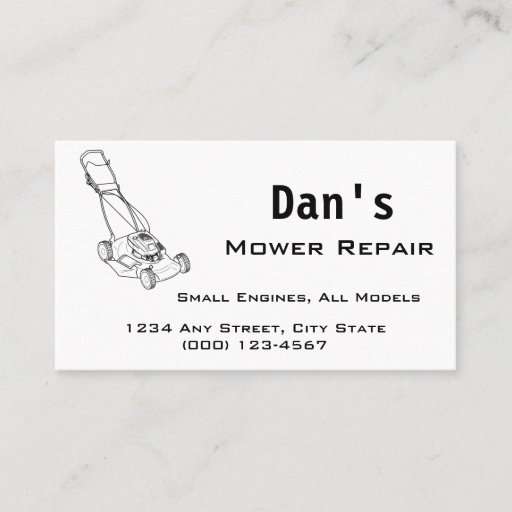 Customizable Mower and Small Engine Repair Business Card