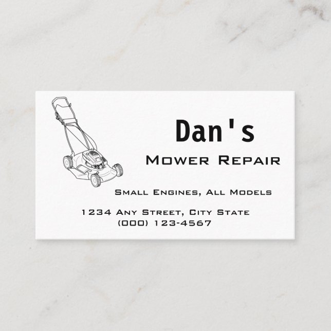 Mower and Small Engine Repair Business Card (Front)