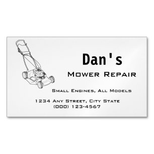 Mower and Small Engine Repair  Business Card Magnet