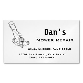 Mower and Small Engine Repair  Business Card Magnet