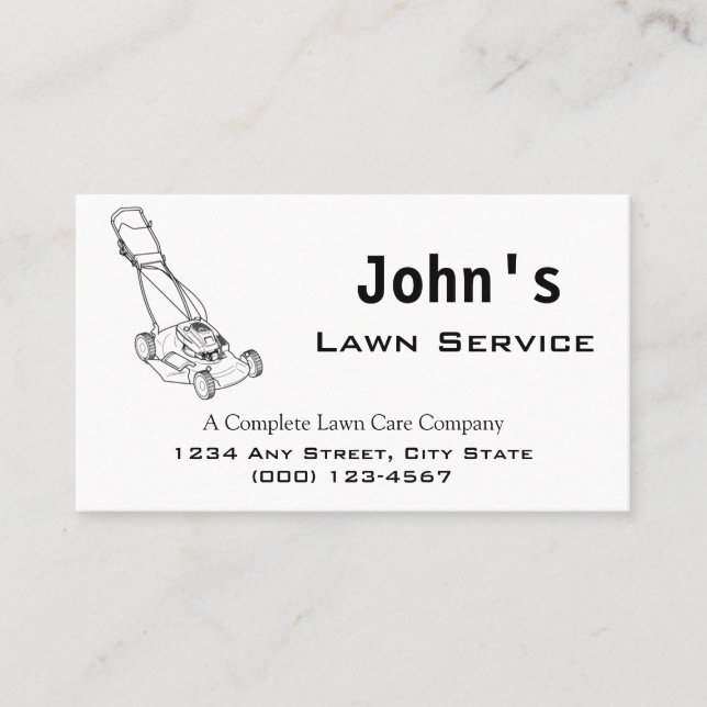 Mower Complete Lawn Service Business Card (Front)
