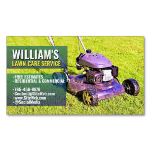 (Mower Service) Landscaping & Lawn Care   Mowing Business Card Magnet