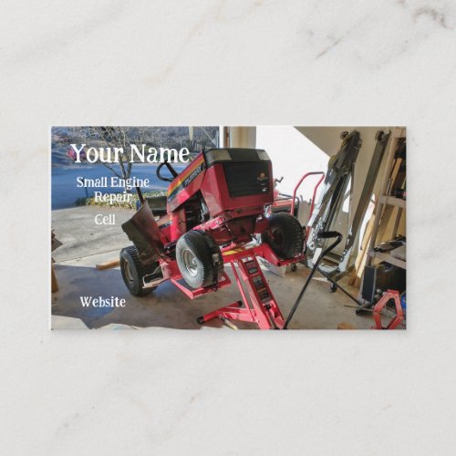 mower tractor small engine machine repair business card