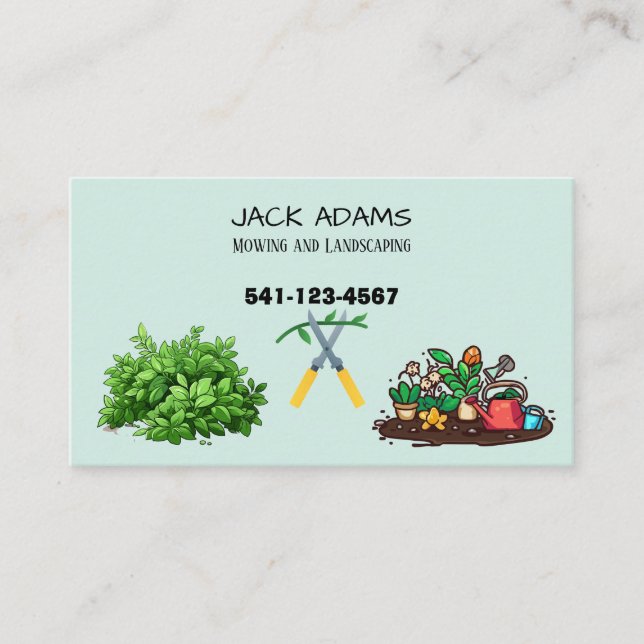 Mowing and Landscaping Business Card (Front)