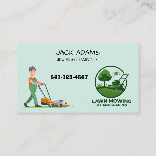 Mowing and Landscaping Business Card (Front)
