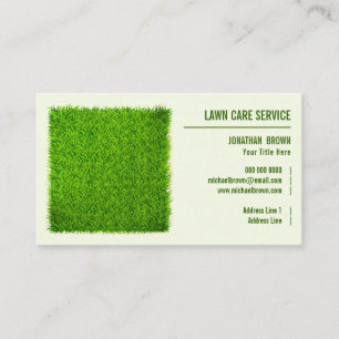 Mowing grass green Landscape garden Business Card