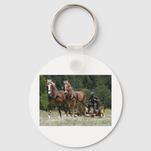 Mowing Hay Keychain (Front)