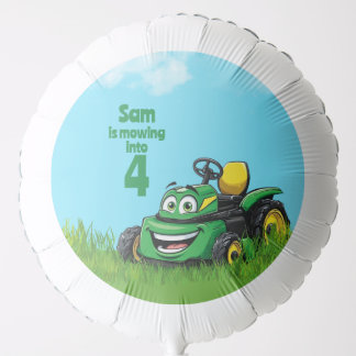 Mowing Into Lawn Mower Birthday Party Balloon