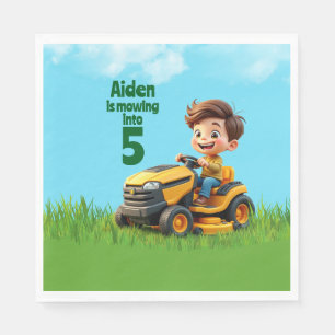 Mowing Into Lawn Mower Birthday Party Napkins