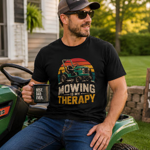 Mowing Is My Therapy Vintage Lawn Mower T-Shirt