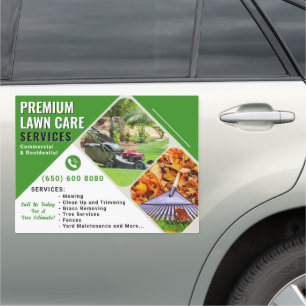 Mowing Lawn Care Service Landscaping Car Magnet