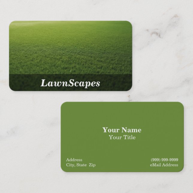 Mowing & Lawn Care Services Business Card (Front/Back)