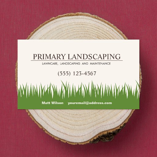 Customizable Lawn Care Landscaping Services Grass Business Card