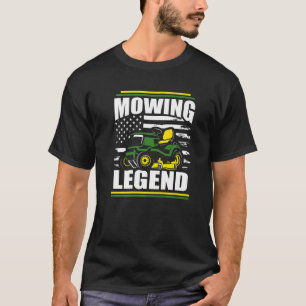 Mowing Legend  Lawn Mower American Flag Fathers Da T-Shirt