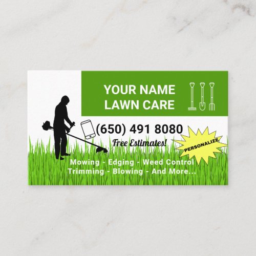 Mowing Service Business Card Gardening