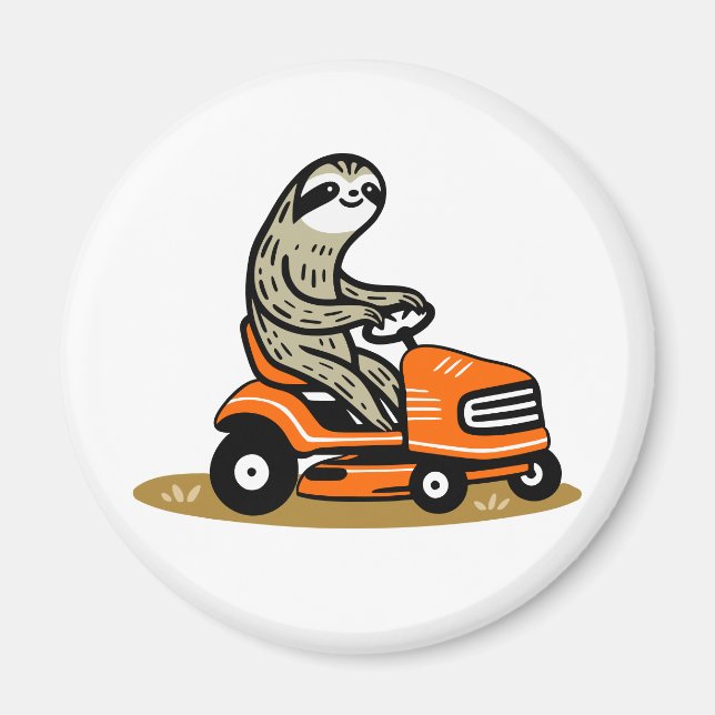 Mowing Sloth  Magnet (Front)