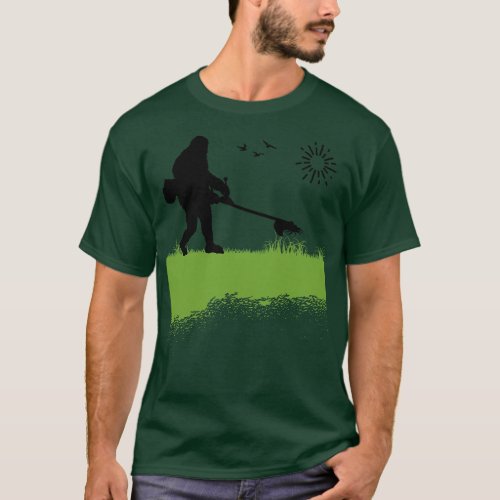 Mowing the Lawn Owner Grass Cutting Funny Sasquatc T_Shirt