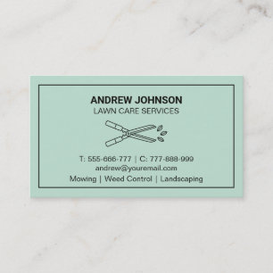 Mowing Tools Hedge Shears Lawn Care Business Card