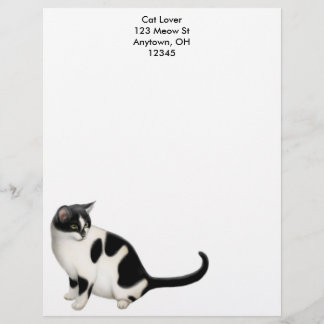 Moxie the Tuxedo Cat Letterhead