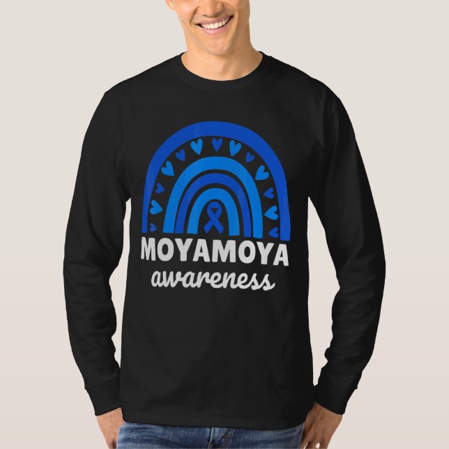 Moyamoya Awareness Blue Rainbow Moyamoya Disease M T-Shirt (Front)