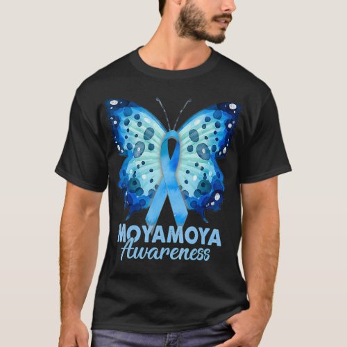 Moyamoya Disease Awareness Month Butterfly Blue au T_Shirt