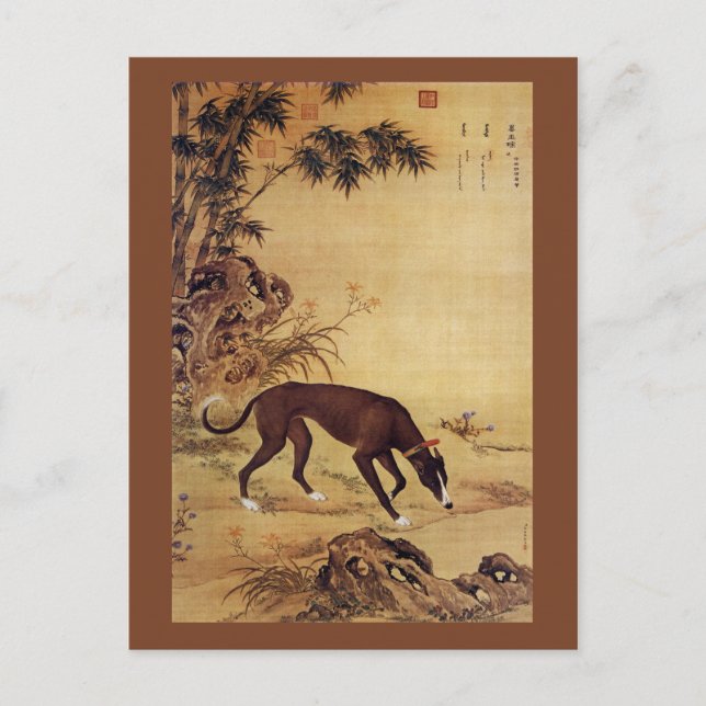 Moyuli ~ 墨玉璃 ~ Greyhound ~ Giuseppe Castiglione ~ Postcard (Front)