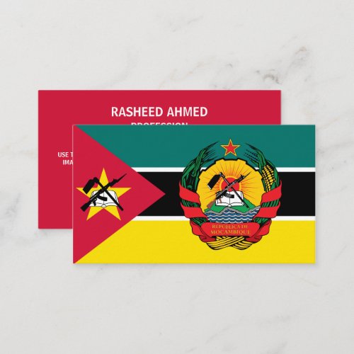 Mozambican Flag  Emblem Flag of Mozambique Business Card