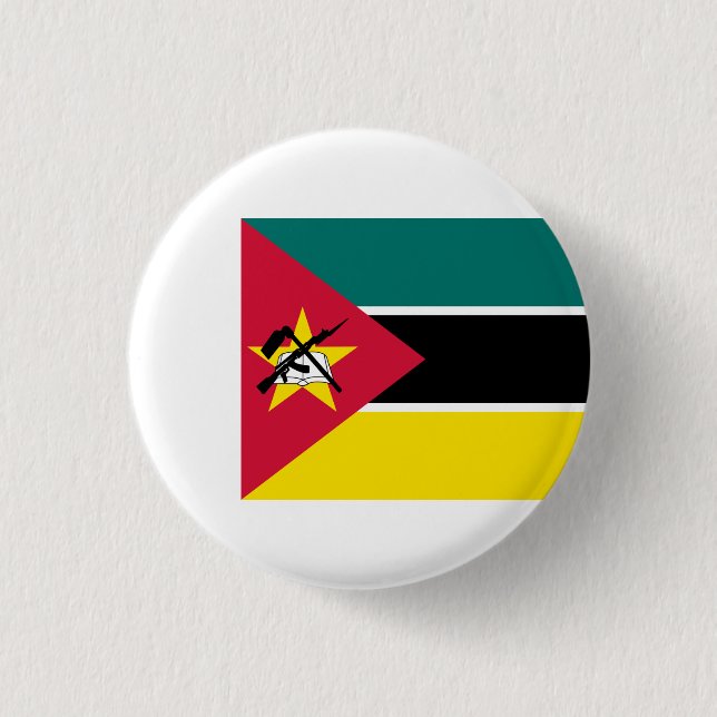 Mozambican Flag, Flag of Mozambique Button (Front)