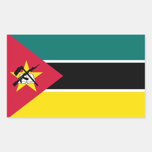 Mozambican Flag Flag of Mozambique Rectangular Sticker