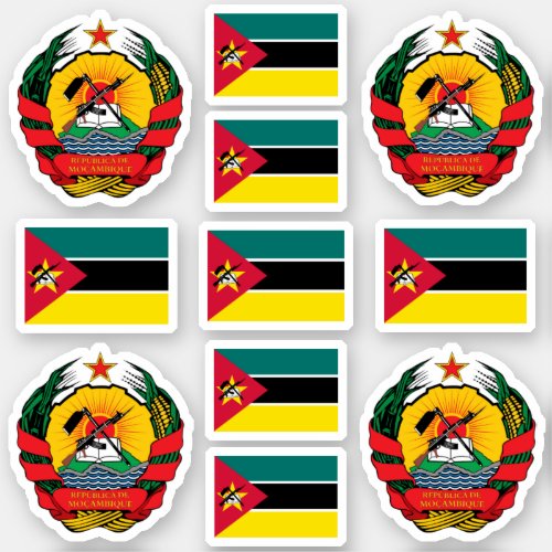 Mozambican national symbols Coat of arms and flag Sticker