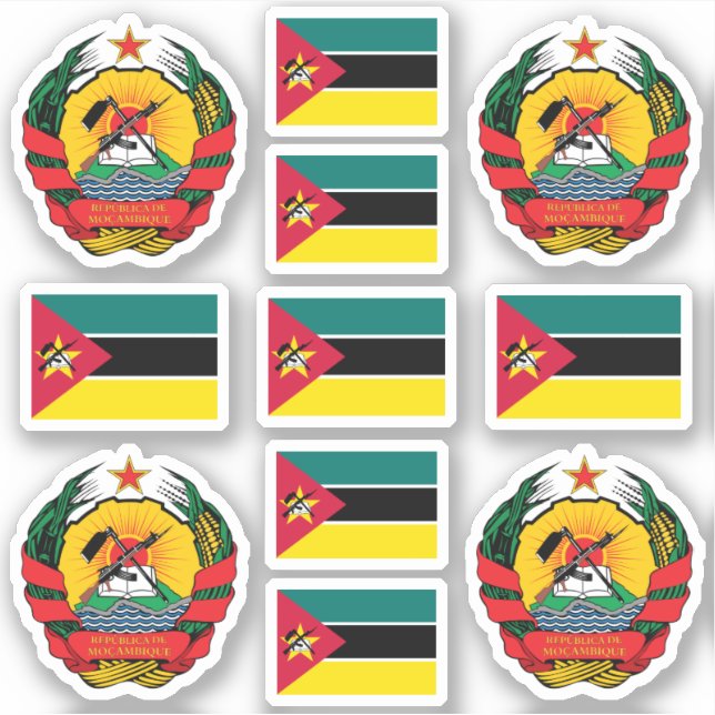 Mozambican national symbols /Coat of arms and flag Sticker (Front)