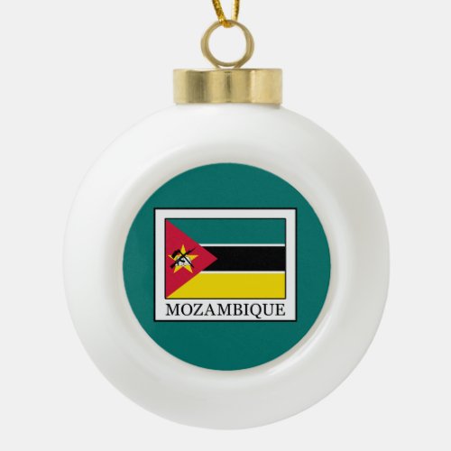 Mozambique Ceramic Ball Christmas Ornament