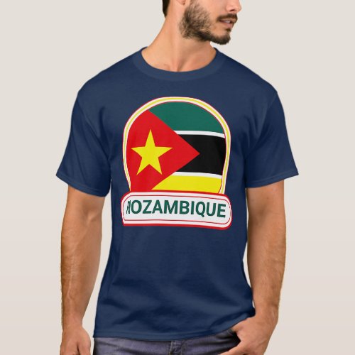 Mozambique Country Badge Mozambique Flag T_Shirt